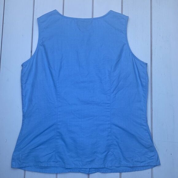 Linen/Cotton Blend Button Down Tank Top - Picture 9 of 11